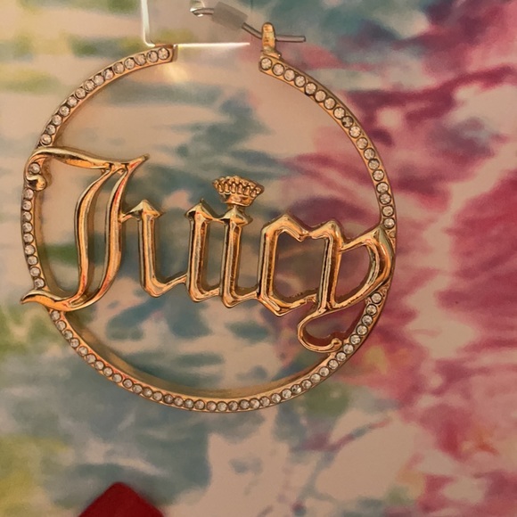 Juicy Couture Logo Hoop Earrings - Picture 7 of 8